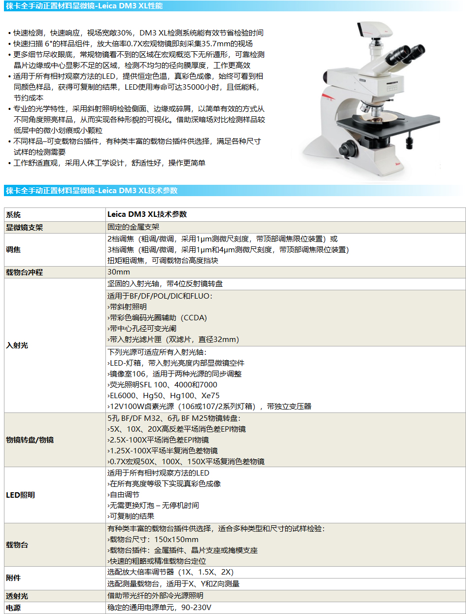 徠卡全手動(dòng)正置材料金相顯微鏡-LeicaDM3XL